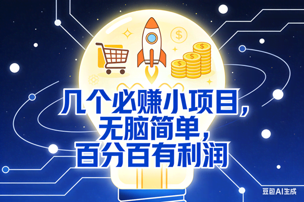 几个必赚钱的小项目，百分百赚米，无脑简单，副业首选，日入600+