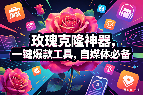 玫瑰克隆神器，一键爆款工具，自媒体必备，50多个功能的教程