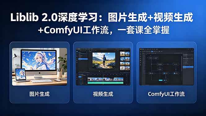 Liblib 2.0深度学习：图片生成+视频生成+ComfyUI工作流，一套课全掌握