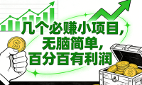 6个必赚小项目，无脑简单，百分百有利润，副业首选，日入200+