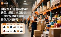 淘宝高阶运营私家课：选品、爆款、全店动销，三模块构建盈利闭环，助你月入破5万