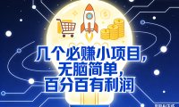 5个必赚小项目，无脑简单，百分百有利润，副业首选，日入200+