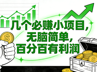 6个必赚小项目，无脑简单，百分百有利润，副业首选，日入200+