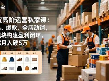 淘宝高阶运营私家课：选品、爆款、全店动销，三模块构建盈利闭环，助你月入破5万