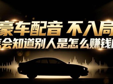 小众暴利赛道：豪车配音软件玩法，操作简单暴力，单人日入可达15W