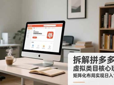 拆解拼多多虚拟类目核心玩法，矩阵化布局实现日入1000+