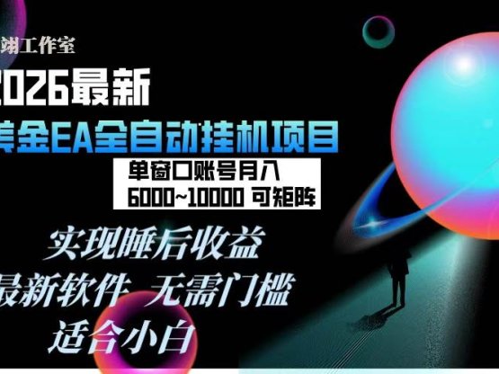 2026年最美金EA挂机项目，每天几分钟，单窗口月入600+，可矩阵，一台电脑支持多开窗口无任何…