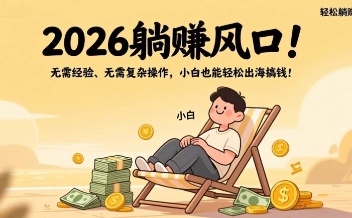 2026躺赚风口！无需经验、无需复杂操作，小白也能轻松出海搞钱！