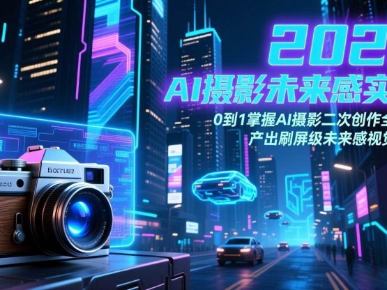 2026 AI摄影未来感实战：0到1掌握AI摄影二次创作全流程，产出刷屏级未来感视觉作品