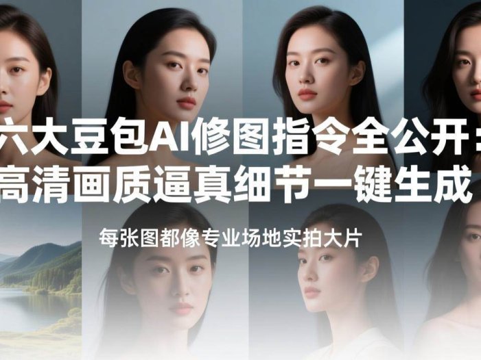 六大豆包AI修图指令全公开：高清画质逼真细节一键生成，每张图都像专业场地实拍大片