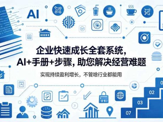 企业快速成长全套系统，AI+手册+步骤，助您解决经营难题，实现持续盈利增长，不管啥行业都能用