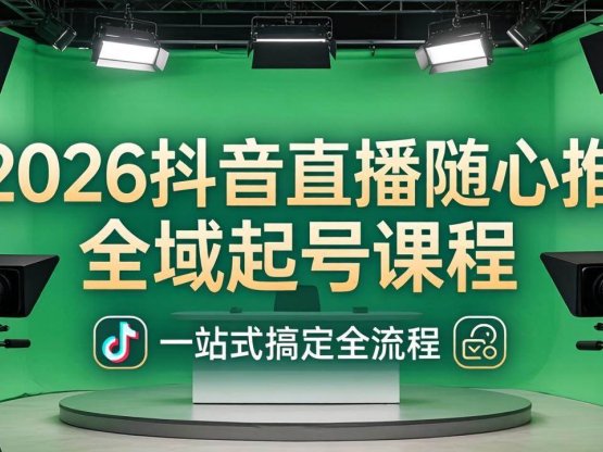 2026抖音直播随心推全域起号课程：一站式搞定直播起号、稳号、放量全流程(更新4月)