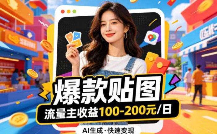 借助AI生成爆款贴图做公众流量主，当日收益100-200